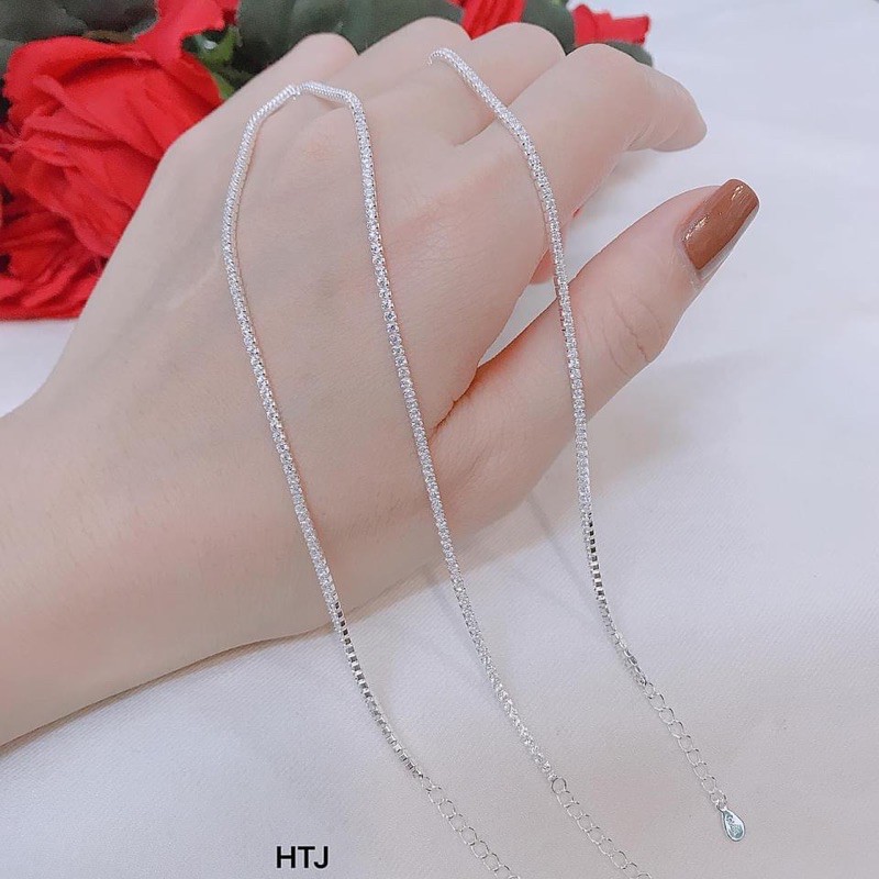 Lắc tay nữ dải đá mềm , hàng chuẩn bạc ta cao cấp -THJ SILVER