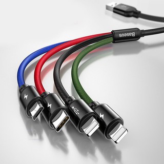 CÁP SẠC ĐA NĂNG 4 ĐẦU BASEUS (CA1T4-A01 - 2xLIGHTNING + TYPE-C + MICRO)
