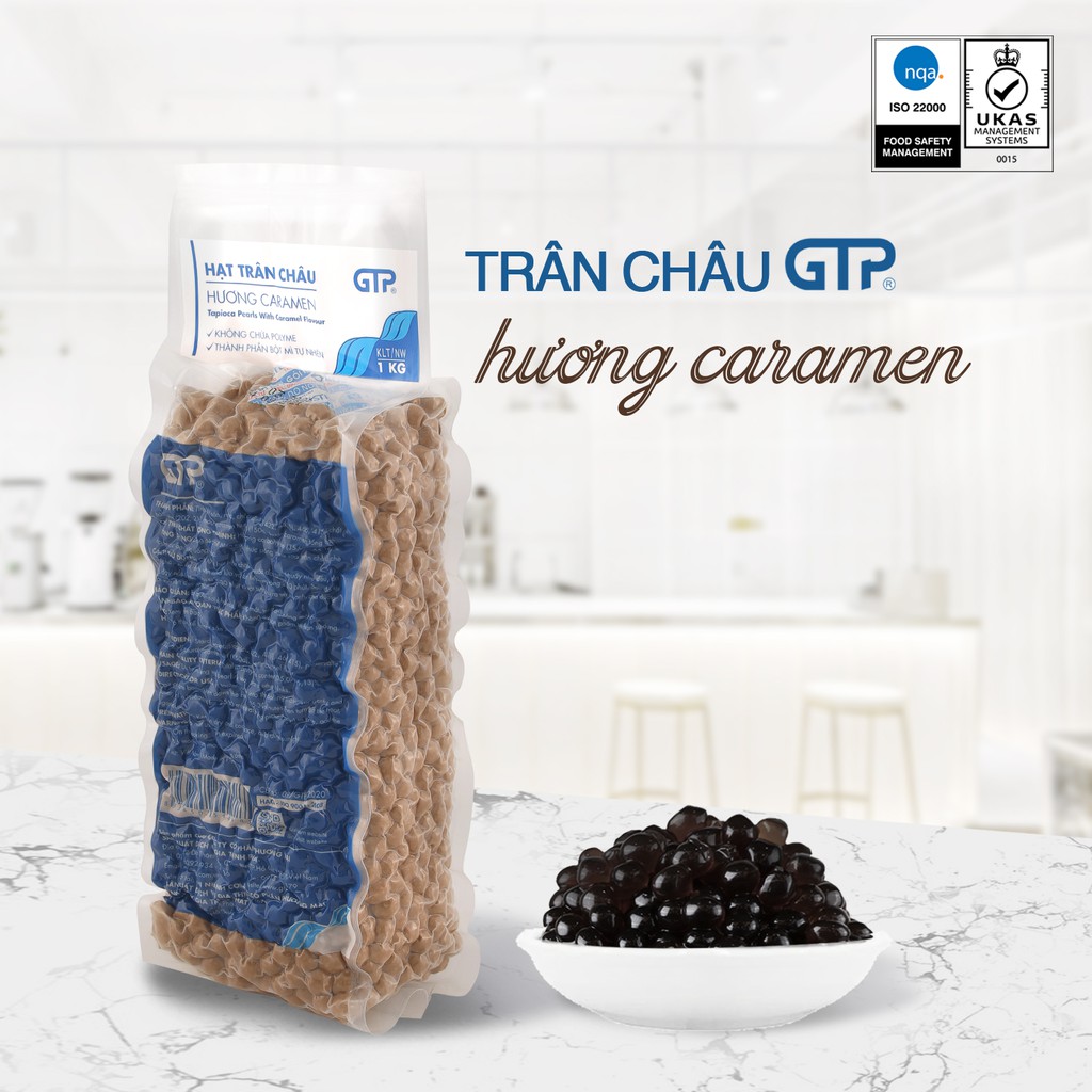 Trân châu caramen GTP - nguyên liệu trà sữa topping chè trà sữa hạt trân châu sống (1kg)
