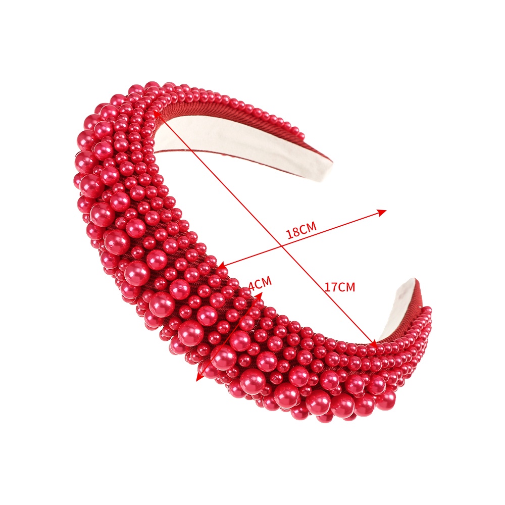 Băng đô Haimeikang bọt biển bản rộng đính ngọc trai giả thời trang đi tiệc dành cho nữ