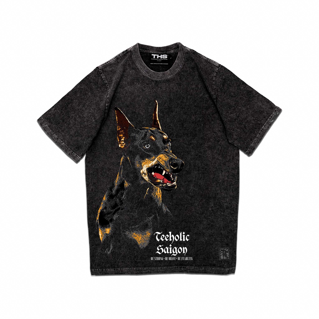 Áo Wash Unisex Form Rộng Tay Lỡ Doberman Ver2 TeeHolic-THS Local Brand