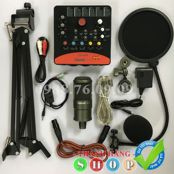Trọn Bộ Combo Mic thu âm Takstar SM-8B Full và Soundcard Icon Upop Pro