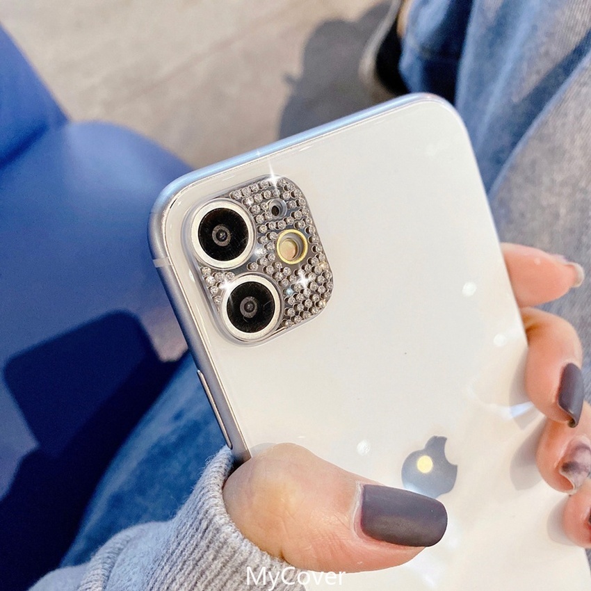 Miếng dán bảo vệ ống kính máy ảnh đính đá dành cho điện thoại iPhone 13 12 11 Pro Max