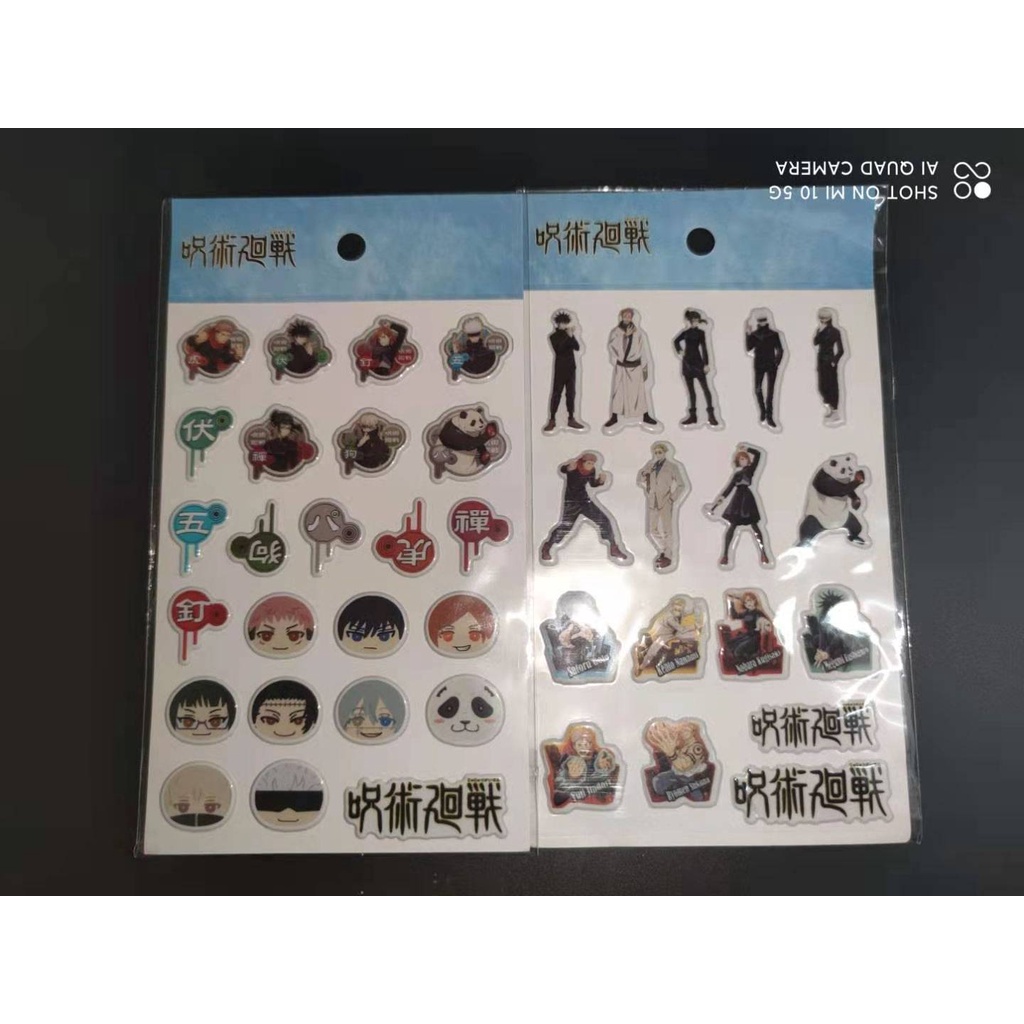 Miếng Sticker Dán Điện Thoại Sổ Tay Xinh Xắn 2 Sheets/set Anime Jujutsu Kaisen 3D Bubble cotton stickers Kids DIY scrapbook decoration toy gift Itadori Yuuji Gojou Satoru Fushiguro Megumi Kugisaki Nobara