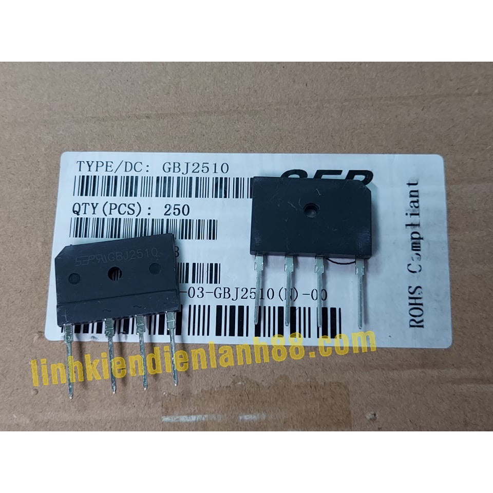Cầu Diode GBJ2510 KBJ2510 D25XB80 25A 1000V mới chính Hãng 100%