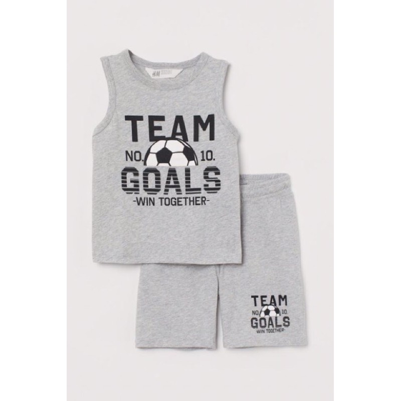 Set bộ ba lỗ bé trai Team goals săn sale US size 4-6y