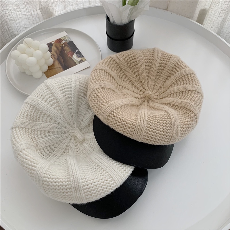 Mũ Beret Dệt Kim Phong Cách Retro Xinh Xắn Cho Nữ
