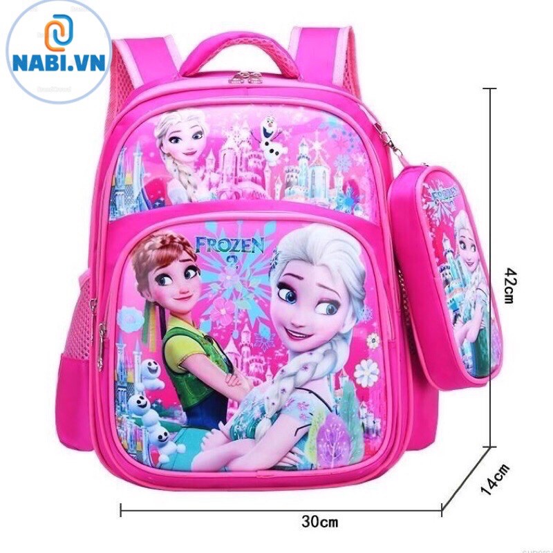 Balo chống gù in hoạt hình 3D Elsa, Nhện cho học sinh cấp 1,2 thích hợp cho cả bé trai lẫn gái [ mua balô tặng hộp bút)