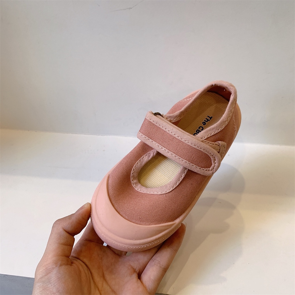 Giày Vải Canvas Miệng Nông Màu Sắc Ngọt Ngào Phong Cách Hàn Quốc Thời Trang Xuân Thu Cho Bé Mẫu Giáo Pine042