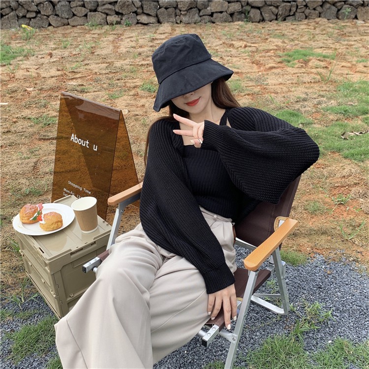 [Có ẢNH THẬT] Áo Cardigan Nữ Len Dệt Kim Lửng Dáng Rộng Thời Trang Hàn Quốc 2020