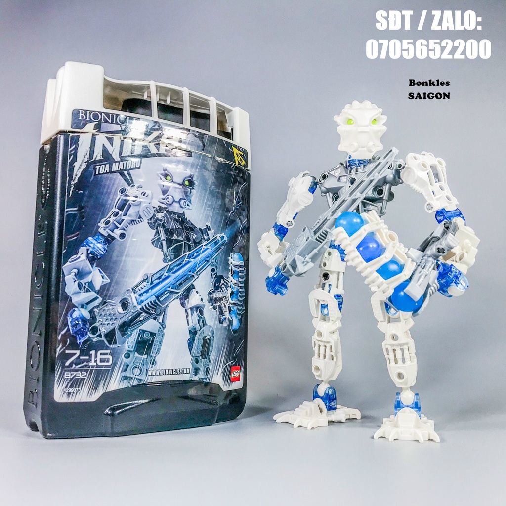 Đồ Chơi Mô Hình Vintage lắp ráp LEGO Bionicle: Toa Inika Matoro 8732 Chính Hãng Đan Mạch (2006)