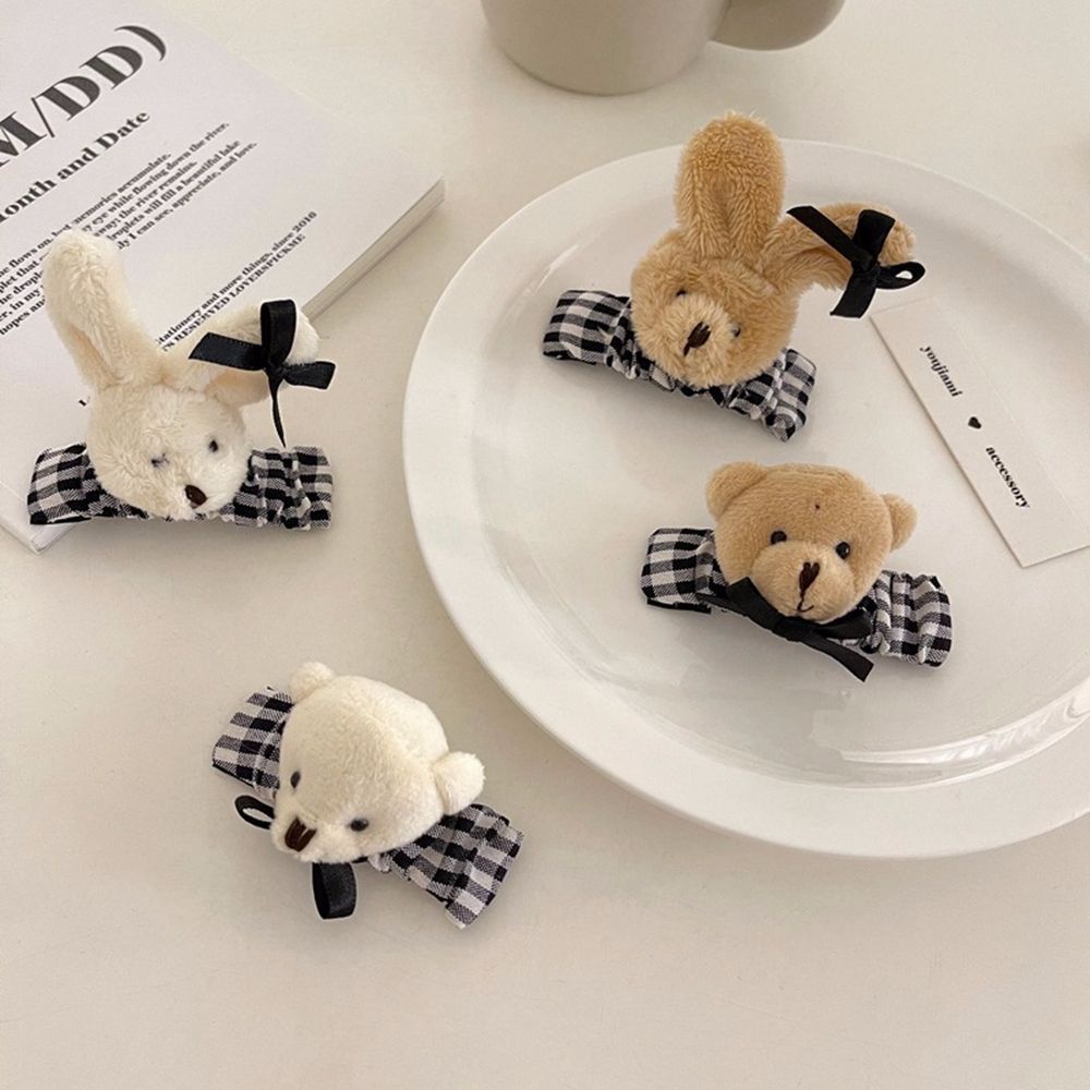 Dây Cột Tóc Vải Bông Co Giãn Hình Gấu / Thỏ Hoạt Hình Phong Cách Hàn Quốc Cổ Điển Có Thể Điều Chỉnh Cho Nữ