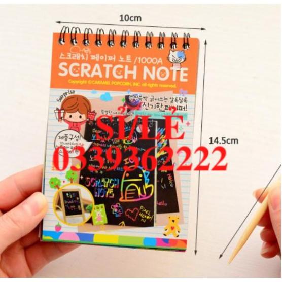 [ HAIANHSHOP ] Sổ Vẽ Cầu Vồng Ma Thuật Khổ A6 (10*14cm) - Scratch Note - Sổ Cào Kích Thích Sáng Tạo Duashop &gt;