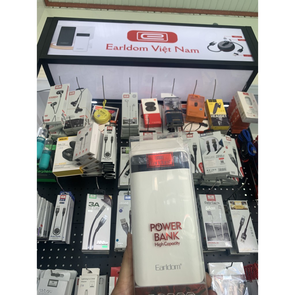 Sạc dự phòng 20.000mAh Earldom PB - 16 Hàng chính hãng dung lượng cao hỗ trợ sạc nhanh