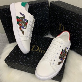 Giày thể thao G.uc.ci Rắn Đính Đá, Bản môi Sneaker GG vạch xanh đỏ cho nam, nữ - Hàng chuẩn FullBoxBill