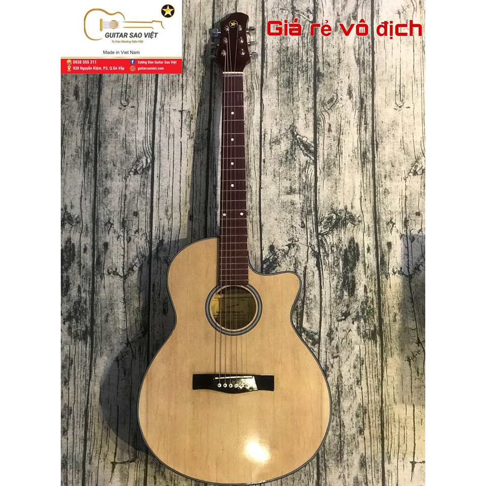 Guitar Acoustic E-75SV Giá hủy diệt (Guitar Sao Việt Bảo hành 12 tháng)