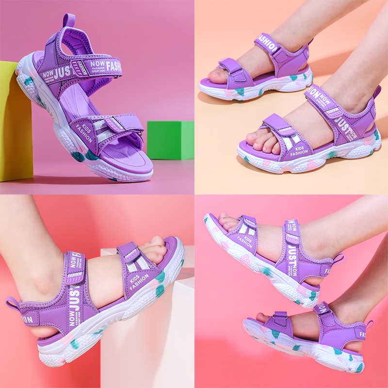 2023 summer toddler girl pink sandals trẻ em thoải mái đi biển giày đi biển siêu mềm cô gái nhỏ công chúa sandal ngọt ngào