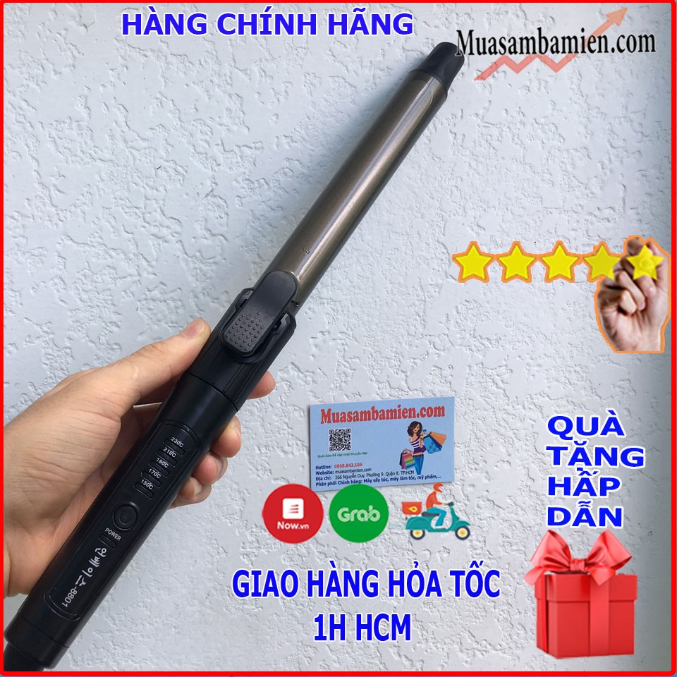 Máy uốn tóc cao cấp Hàn Quốc 8801 Xoay trục 360 độ Chuyên nghiệp TẶNG KÈM KẸP VỊT