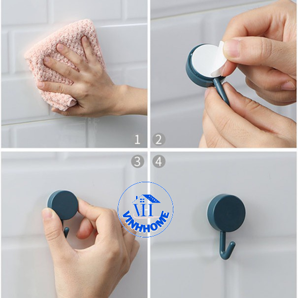 Móc Tròn Treo Đồ Dán Tường Đa Năng Trang Trí Nhà Nhiều Màu, móc dán tường mini chắc chắn chịu lực, màu sắc tươi tắn