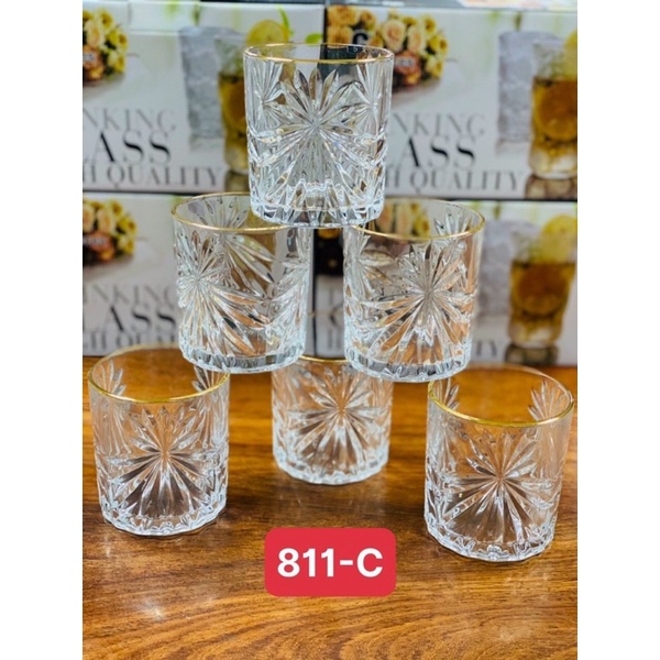 Bộ 6 Cốc thuỷ tinh cao cấp, sang trọng, dày dặn