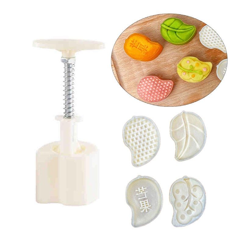 Khuôn Nhấn Tay Làm Bánh Trung Thu 50g Hình Trái Cây