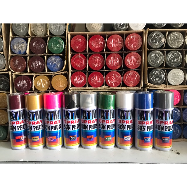 Sơn xịt ATM nhiều màu, Sơn phun ATM Spray 400ml/bình