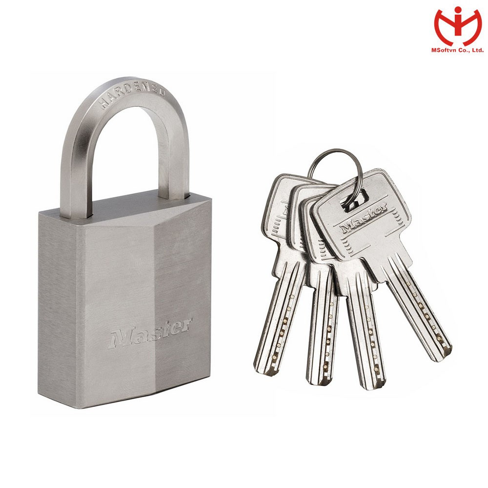 [Q5.HCM] Ổ khóa chống nước Master Lock 1145 PEURD thân đồng mạ Nickel rộng 40mm càng bát giác - MSOFT