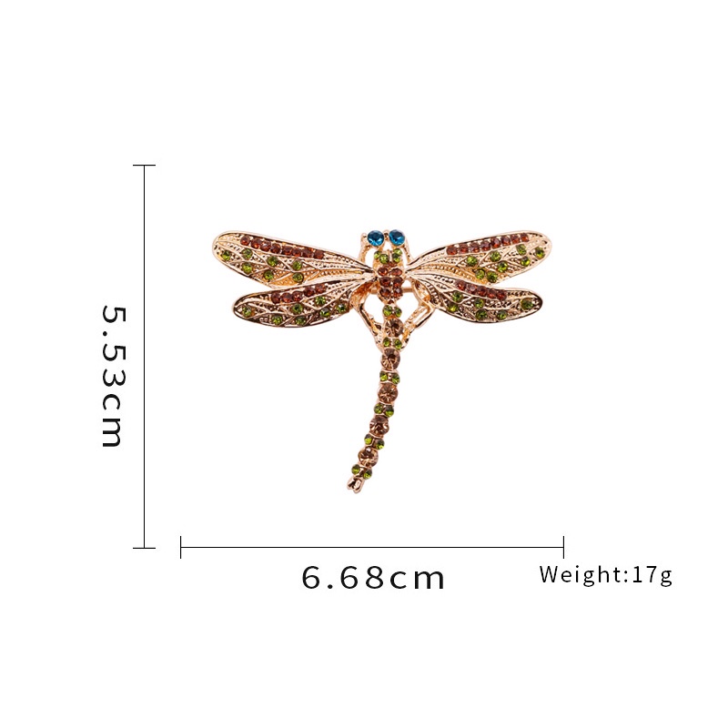 Trâm Cài Áo Hình Chuồn Chuồn Tráng Men Đính Đá