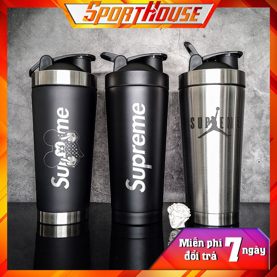 Bình giữ nhiệt Supreme độc quyền Fan House bình lắc 850ml Sup made in thailand inox 304 tặng bộ rửa bình