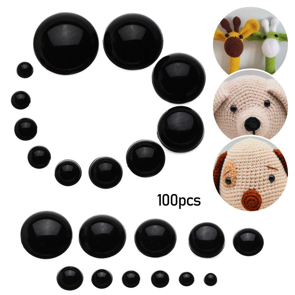 Set 100 Mắt Gấu Bông Bằng Nhựa Màu Đen Làm Đồ Thủ Công DIY