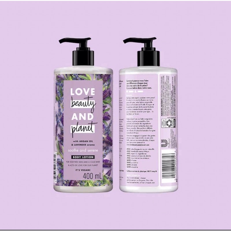 Sữa dưỡng thể dưỡng ẩm dịu nhẹ Love Beauty And Planet Soothe &amp; Serene 400ml