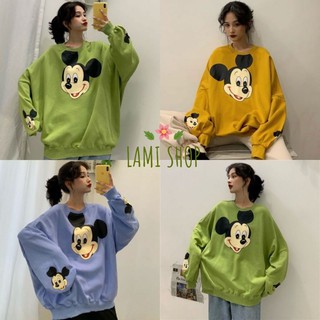 Áo Dài Tay Form Rộng in hình chuột micky siêu cute