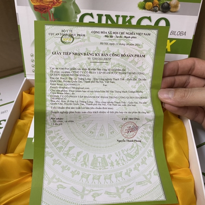 Viên bổ não thông mạch Ginkgo Biloba Cere Brain Max - Ginkgo 600mg giúp bổ não - Ginkgo Brain max Hộp 2 lọ x 30 viên