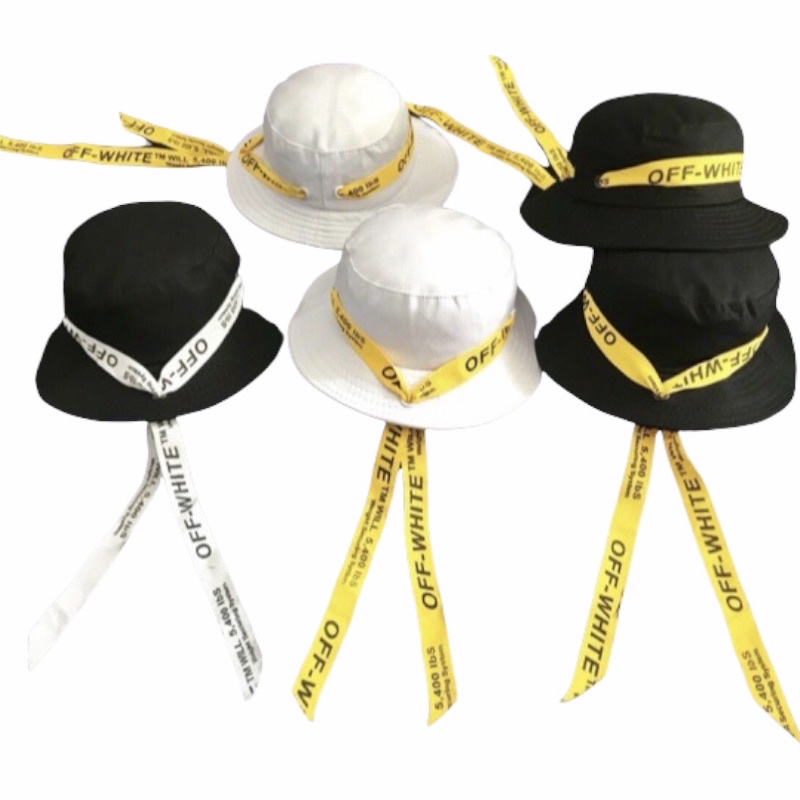 Nón bucket - Phối dây off white vàng