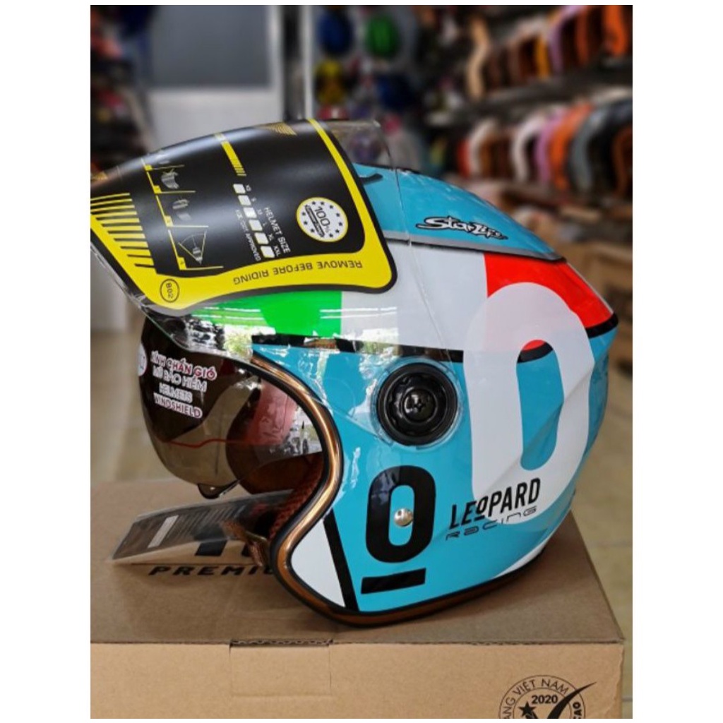 Mũ Bảo Hiểm 3/4 Đầu Napoli N125 Hai Kính Đi Được Cả Ngày và Đêm