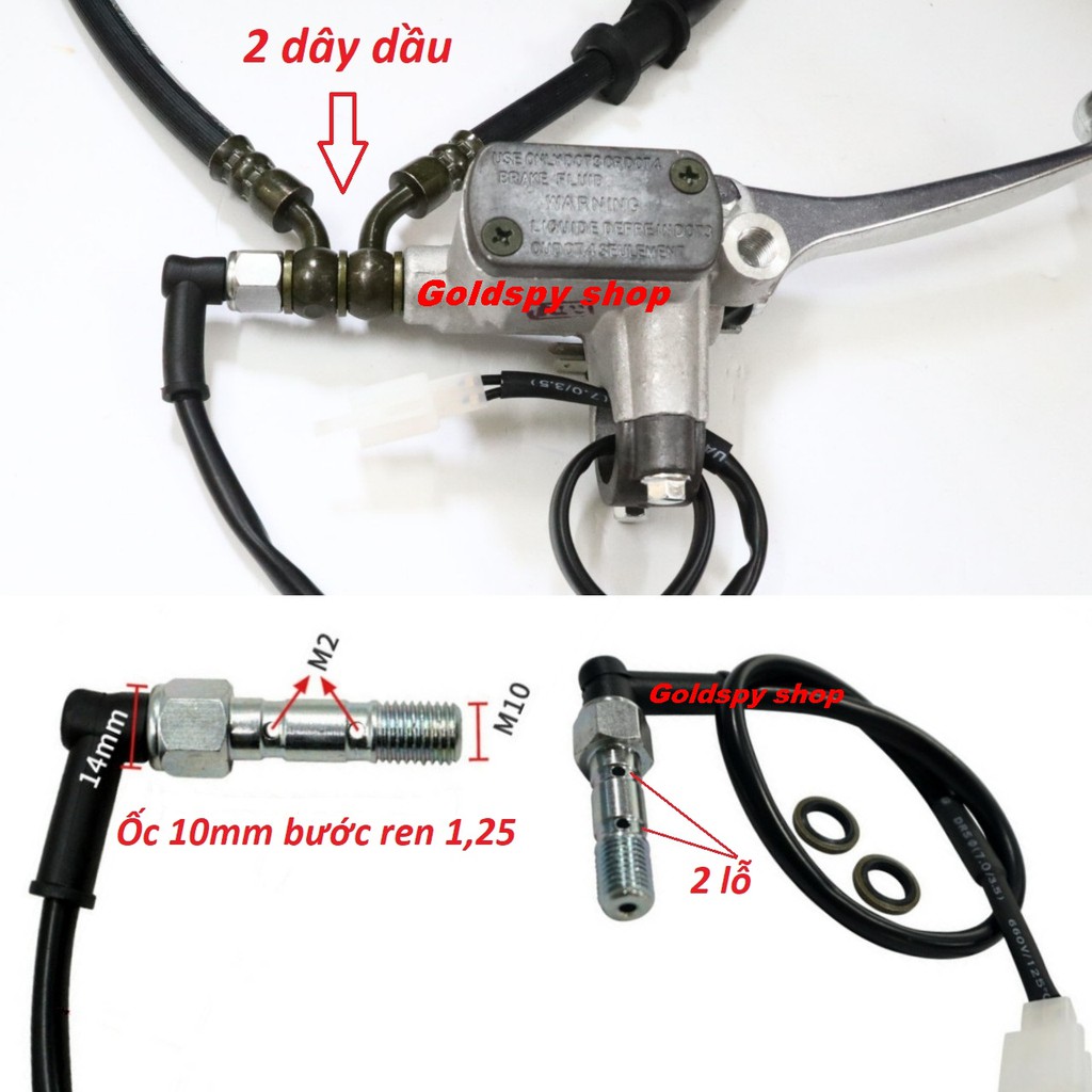 Ốc Dầu Tay Thắng Kèm Công Tắc (Ren M10 / Bước ren 1.25)