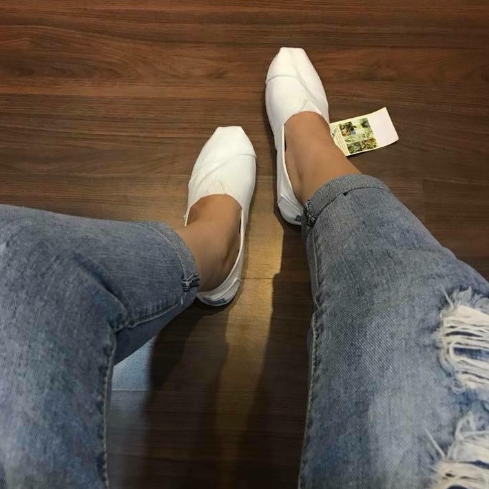 ⚡️[FREE SHIP]⚡️GIÀY TOMS TRẮNG (đế cao su đúc)