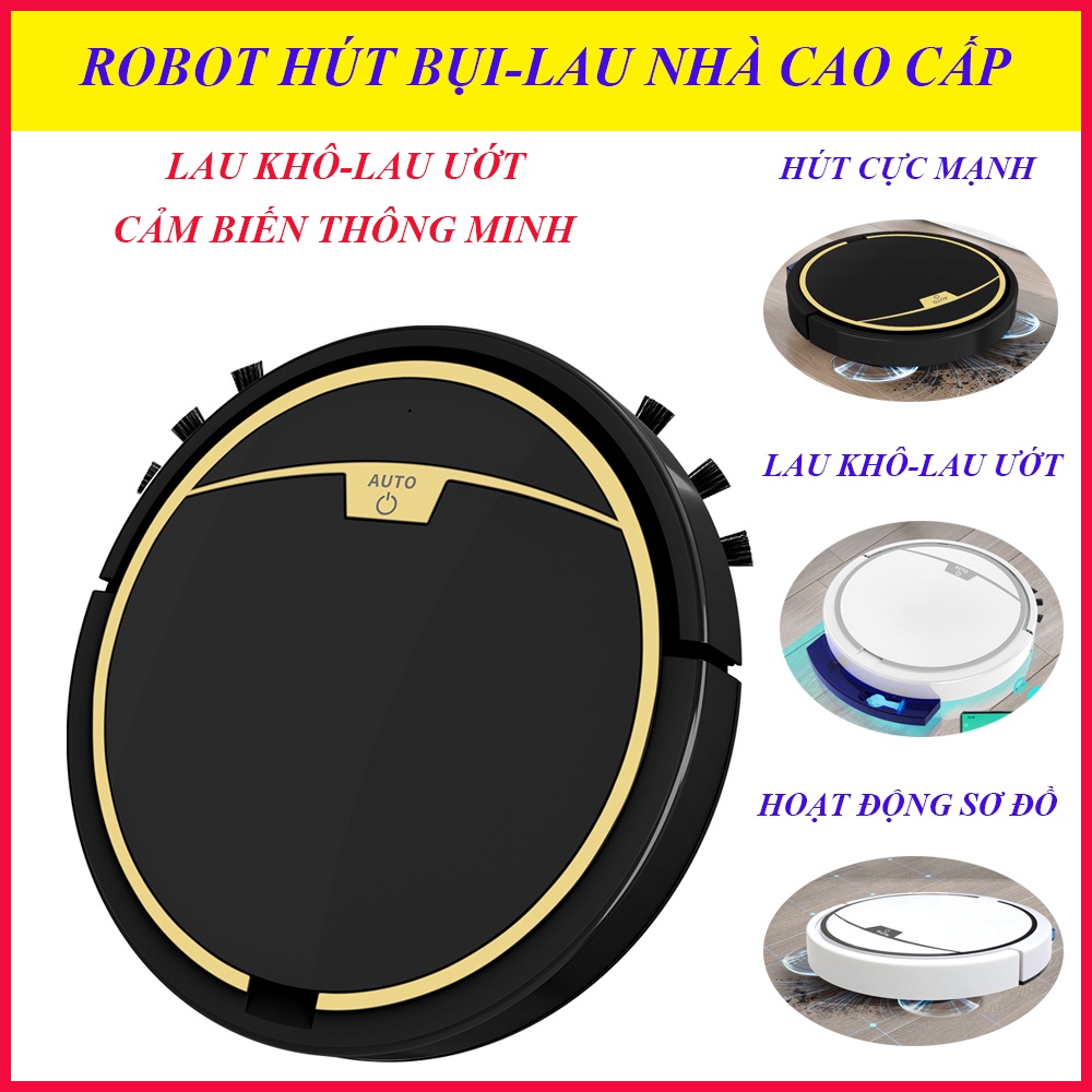 Robot Hút Bụi Lau Nhà RS600, Máy Hút Bụi Cao Cấp.Điều khiển qua APP, Lực hút cực mạnh,chống rơi, cảm biến thông minh