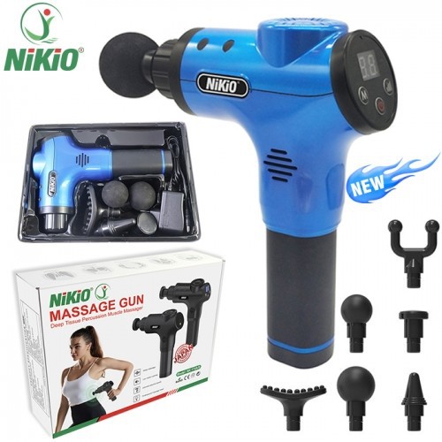 Súng mát xa cầm tay 6 đầu, 5 chế độ Nhật Bản Nikio NK-170B - Xanh - HÀNG CAO CẤP - GIÁ HOT