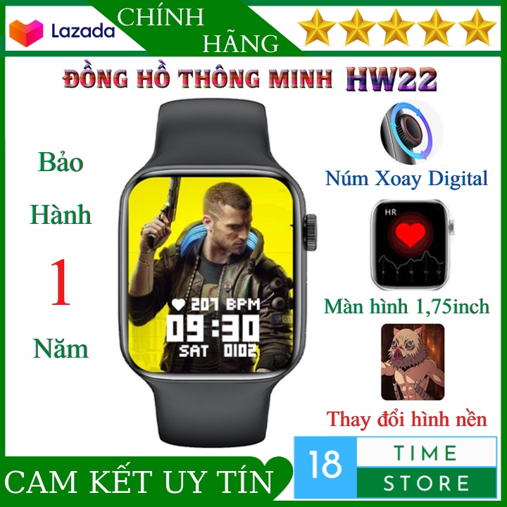 ( Siêu Xả Hàng ) Đồng Hồ Thông Minh HW22 ( HW12 Plus ) Màn Hình Tràn Viền 1,75inch Thay Đổi Hình Nền Tùy Ý Chơi Game Ngh
