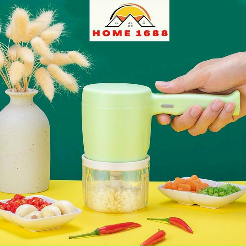Máy đánh trứng và xay tỏi ớt mini cầm tay 2 trong 1 thông minh M03 ,,,