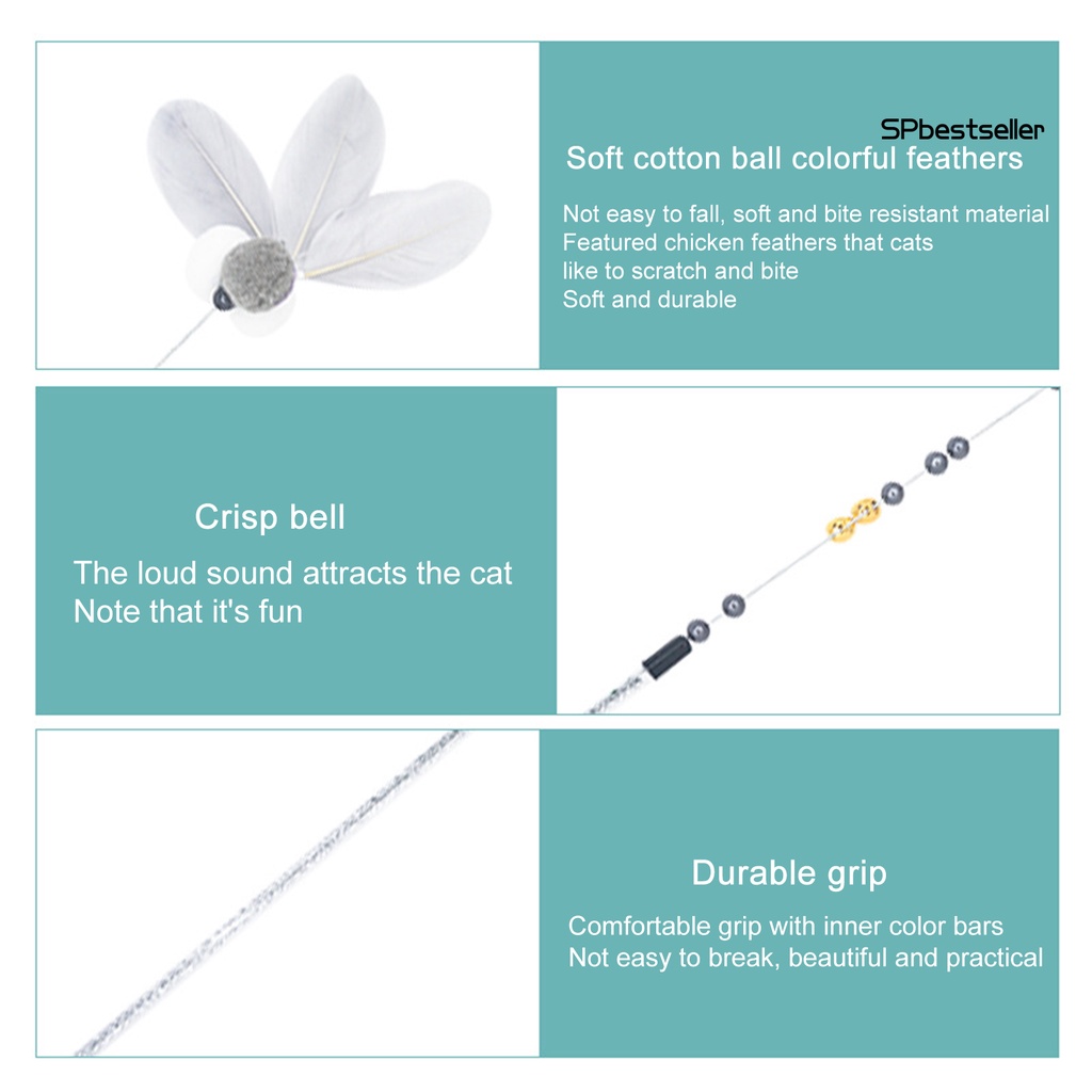Gậy Đồ Chơi Gắn Lông Vũ Và Chuông Cho Mèo