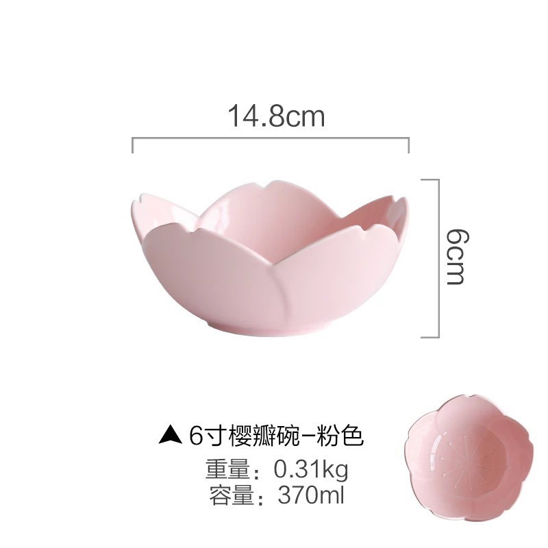 Bát sứ hình cánh hoa anh đào, bát decor trang trí, bát cánh hoa, đồ dùng bàn ăn