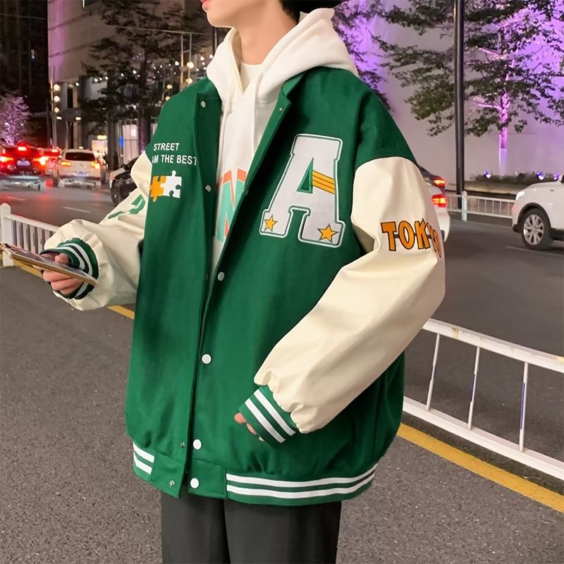 Áo Khoác Bóng Chày Thêu Họa Tiết Phong Cách Hong Kong Thời Trang Thu Đông Mới 2022