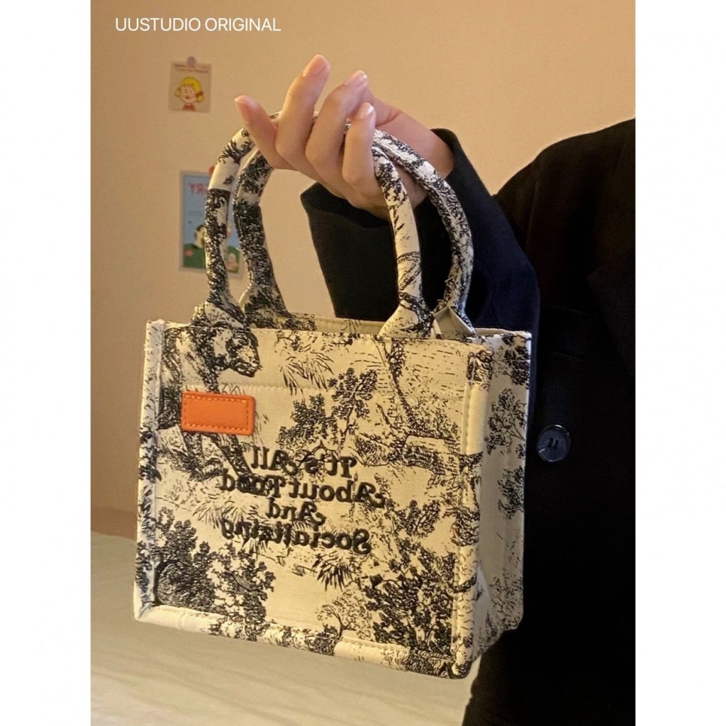 Túi Xách Đeo Chéo Hình Vuông Cỡ Nhỏ Họa Tiết Hoa Graffiti Thời Trang 2022 Cho Nữ