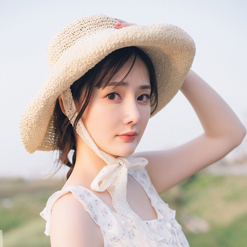 Nón cói nữ, kiểu tiểu thư, có dây nơ. Đi chơi, đi biển. Màu nâu