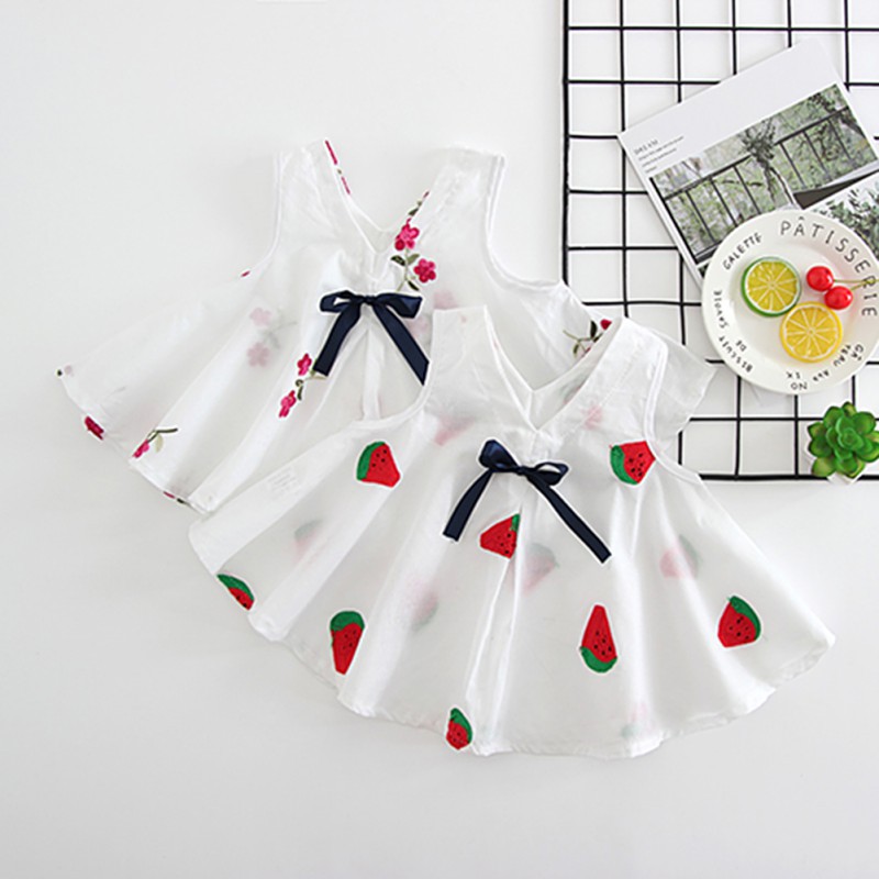 Đầm xòe thêu họa tiết cho bé gái