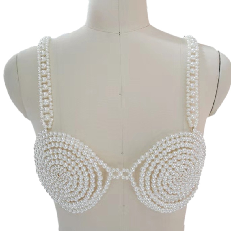 Bikini Mắt Xích Đính Hạt Ngọc Trai Nhân Tạo Gợi Cảm Cho Nữ