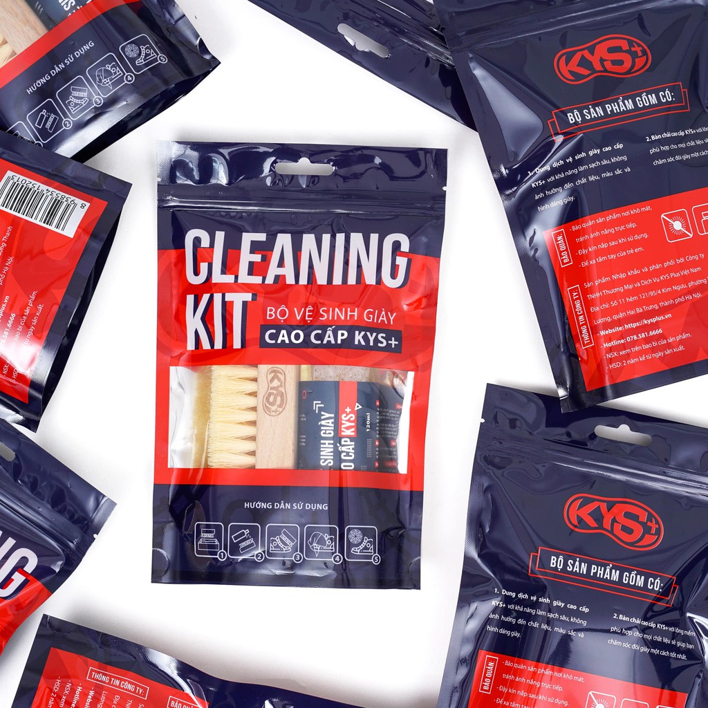 Bộ vệ sinh giày cao cấp Cleaning Kit KYS tẩy trắng cho giày thể thao, giày sneaker, làm sạch giày da