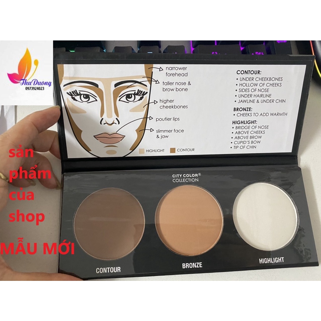 Phấn tạo khối 3 ô City Color Contour Effects Palette